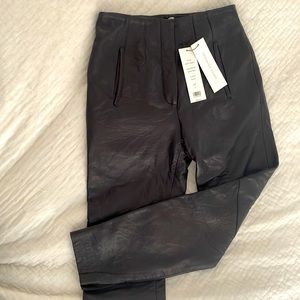 Black high waisted Veronica Beard leather pants